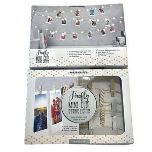 Merkury Innovations firefly printed mini clip string lights bundle